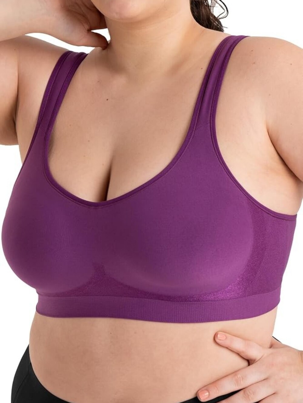 Truekind Daily Comfort Wireless Shaper Tshirt Bra Purple Plus Size 2XL Multicup